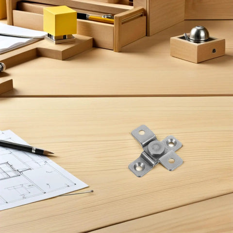 2 Pack Adjustable Torque Stainless Steel Damping Hinge for Cabinets shown on a wooden desk with drafting tools