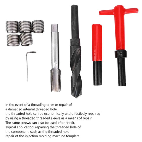 M18x1.5 Helicoil Thread Repair Tool Kit Internal Thread Inserts Pack Of 10 For Auto Repair And Home Mechanics