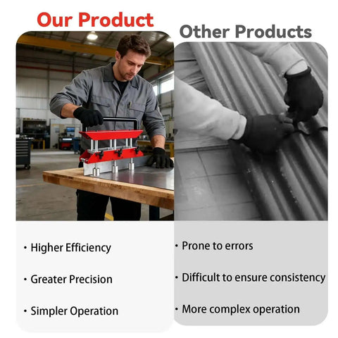 3 Station Metal Roofing Bender With 0 To 90 Degree Edge Roller in workshop highlighting efficiency and precision compared to other tools