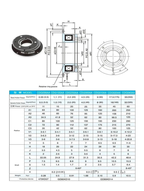 24V 25W Electromagnetic Brake Industrial Grade With Low Latency Fast Response Compact Design Easy Installation diagram