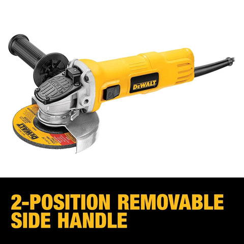 Heavy Duty 4-1/2 Inch Angle Grinder With One-Touch Guard 7 Amp AC DC Motor 12,000 RPM For Fast Material Removal Includes Hex Wrench