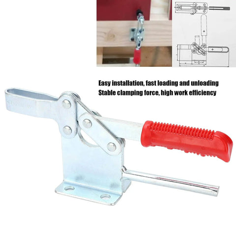 Beefy Heavy Duty Toggle Clamp With 881 Lb Holding Capacity And 220W Quick Release for woodworking and welding projects, anti-slip rubber tip