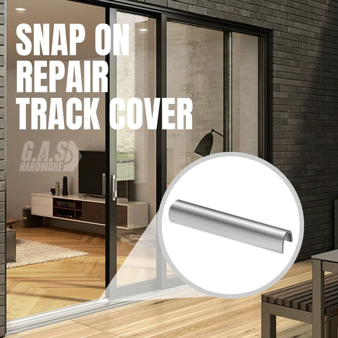 Snap On One Quarter Inch Stainless Steel Sliding Glass Door Track Cover Repair For Patio Doors Replacement Track Cover To Fix Worn Tracks And No More Sticking Doors And Get Smooth Gliding 6 Feet Long