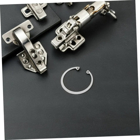 Close-up of a stainless steel snap ring from 5 Piece Stainless Steel Snap Rings Kit Internal External Circlips Retaining Rings Assortment