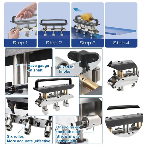 Step-by-step usage of Metal Bending Tool With Three Station Roller For Roofing Sheets 0.3 To 1.0mm Thickness 13 To 130mm Fold Height V Shaped Roller Clamps For Steel Aluminum Copper Pro Grade