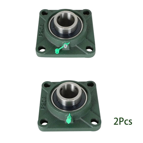 Pillow Block Bearing Kit UCF20824 Two Pack With Self Aligning Square Flange Four Bolt Mount One And A Half Inch Bore