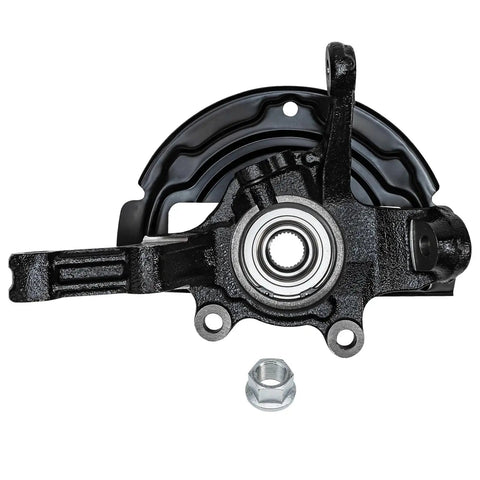 2 Front Steering Knuckles With Wheel Hub Bearings Assembly For 2002 2003 2004 2005 2006 Nissan Altima 2.5L Do It Yourself Front End Replacement Kit, 2-Pc Set, OEM-Quality Cast Iron, front view