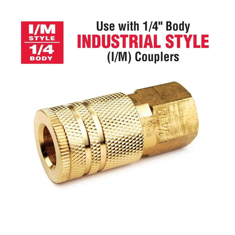 Industrial Style Air Quick Connect Plugs Nipples In Heat Treated Steel One Quarter Inch Male NPT 25 Pack For Air Tools