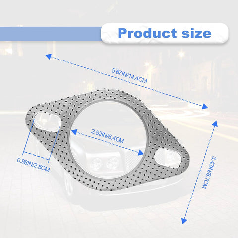 2.5-inch exhaust gasket for 2-bolt muffler flange, high-temp perforated metal, Amazon brand