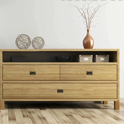 Wooden cabinet with 2 Pack 3.6 By 2 Inch Antique Style Bronze Recessed Door Pulls With Mounting Screws for vintage look drawers.