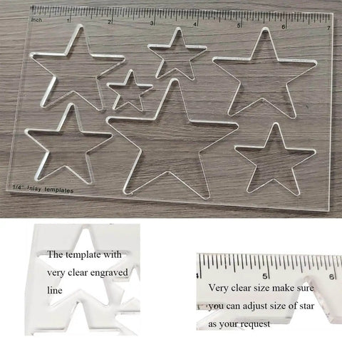Bowtie Router Template Kit For Woodworking One Quarter Inch Thick Acrylic Jig With Star Inlay, 7 In 1 DIY Routing Template