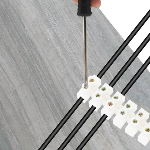 10 Piece Terminal Block Set With 12 Position Dual Row Barrier Strip Connector 10A 380V Flame Retardant PP Housing Self Locking Screws