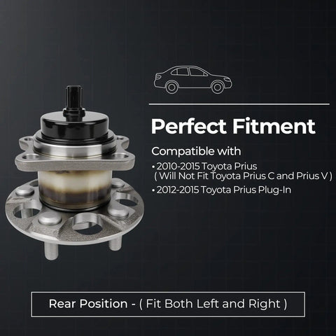 Front view of Ride Ready Rear Wheel Hub And Bearing Assembly 512505 for Toyota Prius 2010 to 2015 with ABS Sensor, flange visible.