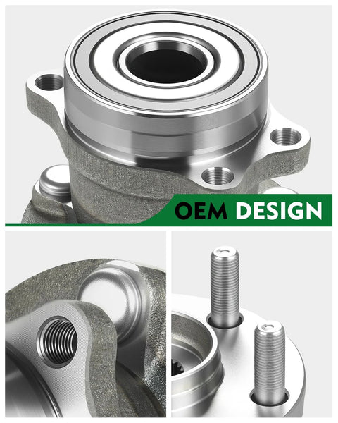 Close-up of Two Pack Rear Wheel Bearing And Hub Assembly For Subaru Five Lug Fit Forester 2014 2018 Impreza 2012 2019 Crosstrek 2016 2020 XV Crosstrek 2013 2015 2L H4 OE 512518 28473FJ020 showing OEM design and mounting features.