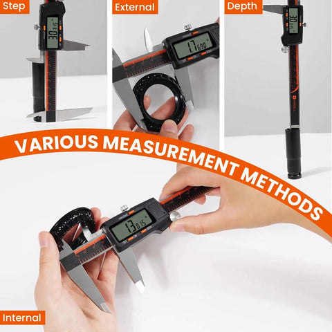 Digital Caliper With Large LCD Screen 0 To 8 Inch Stainless Steel Measuring Tool for precise DIY projects various methods