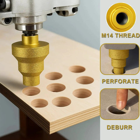 Pro Grade Diamond Core Drill Bit Set With 20mm 35mm 50mm Steps For Precise Hole Expansion Cone Diamond Tile Bit In Action
