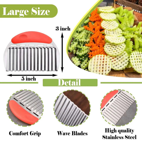 Crinkle Cut Kitchen Cutter For Restaurant Style Fries And Waffle Fries Stainless Steel With Comfortable Handle From FANTEXY