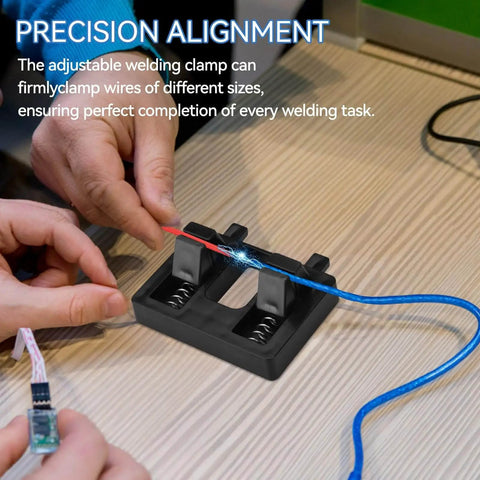 Six Piece Wire Welding Fixture Set For Soldering, Hands Free Wire Holder For MIG TIG And Spot Welding shown in use