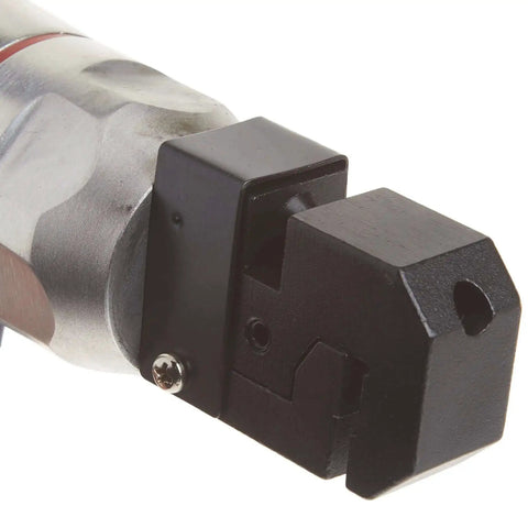Close-up of Pistol Grip Punch And Flange Tool with 5.5mm punch rotating head and precision control for single punch or flange crimp.