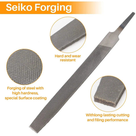 6 Inch Flat Hand File With Double Cut Teeth For Metal And Wood Shaping Deburring And Smoothing Edges High Carbon Steel Durable Single Hand Tool