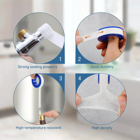 Premium PTFE Plumbers Tape 6 Roll Pack Teflon Thread Seal Tape High Density Sealant used on water pipe fitting