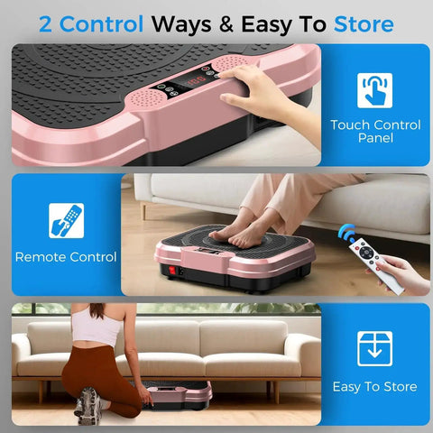 Rose gold Vibration Plate Exercise Machine For Full Body Workout And Fat Burning, 400 lbs capacity, with touch panel and remote control