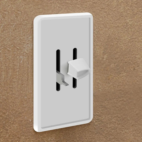 Two Dimmer Knob Replacements For Lutron Skylark Dual Dimmer Switches White installed on wall