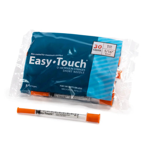 30 Gauge U-100 Insulin Syringes 1cc Five Sixteenth Inch Needle With Bold Dose Markings Disposable Boxed Set Of 100 In Individual Polybags For Clean Handling And Precise Insulin Dosing Designed For Easy Handling And Accurate Dosing In Home Or Clinic