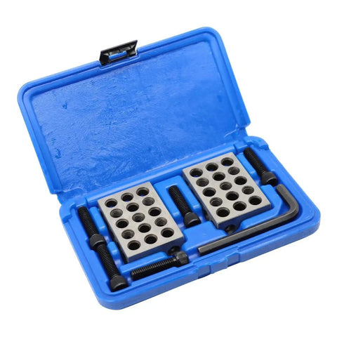 Matched Pair 1 2 3 Inch Machinist Setup Blocks With 23 Holes Precision Ground For Accurate Squaring And Layout Jecoupoon 0.0002 Inch Increments HRC 57 To 62 Flatness And Parallelism Within 0.0003 For Tight Repeatable Measurements set in blue case