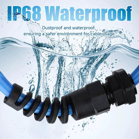 Durable Nylon Cable Gland Waterproof IP68 With Strain Relief For Three Quarters Inch Cables NPT Three Quarters Inch Ten Pack