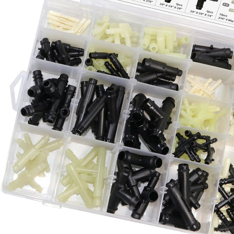 169-Pc Vacuum Connector Kit With 32 Sizes And 169 Pieces, Heat Resistant Nylon Fittings Up To 240C 460F For Automotive Vacuum Tubing