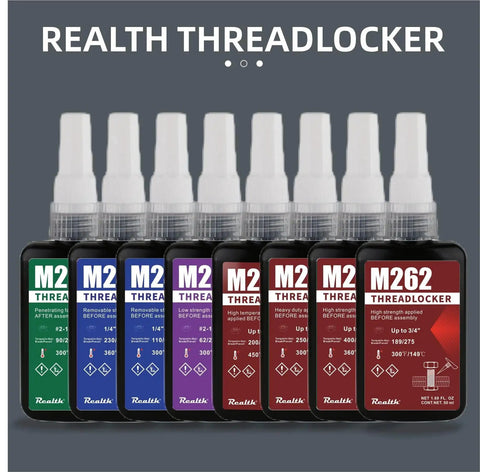Red M271 Thread Locker High Strength For Metal Bolts And Nuts, Lock Tight Thread Locker 50ml bottles in various colors