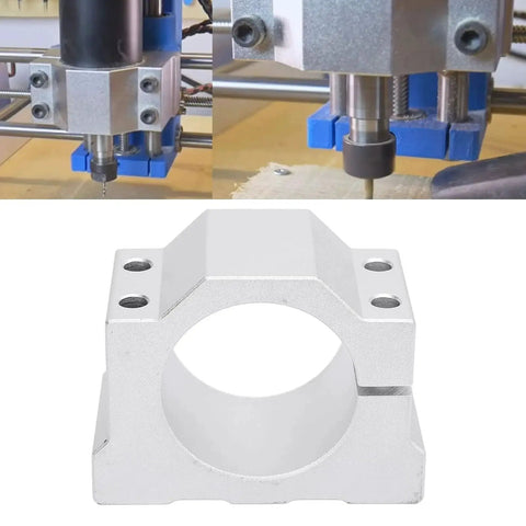 45mm Aluminum Spindle Clamp Motor Bracket Holder for CNC Machines and Routers, heavy duty mounting support, close-up view