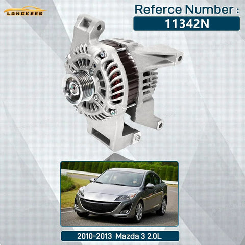 12V 100A High Output Alternator For 2010 2011 2012 2013 Mazda 3 2.0L L4 OE Replacement Replaces 11342N A2TJ0791 LF8J18300 LF8J-18-300