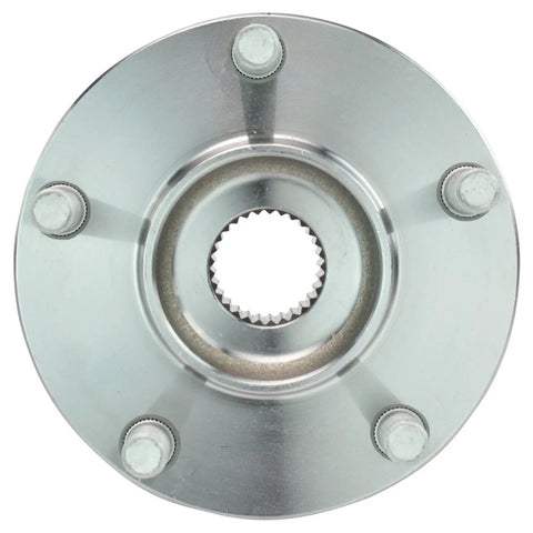 Front view of Front Wheel Bearing And Hub Assembly Set For 2008 2013 Nissan Rogue 2014 2015 Rogue Select And 2007 2012 Sentra SE R Spec V Front Left And Right Two Piece Kit Drop In Replacement Hubs