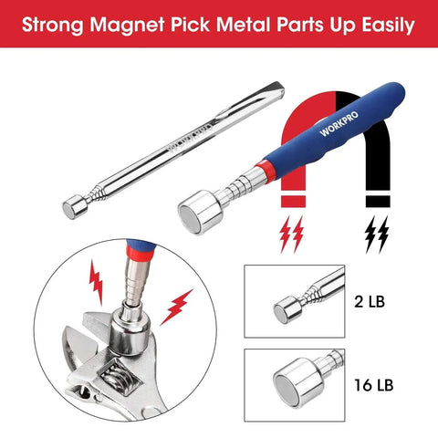 Two magnetic pick up tools in a Four Piece Telescoping Magnetic Pick Up Tool Kit With Flexible Grabber A Real Workhorse For Reaching Under Cars