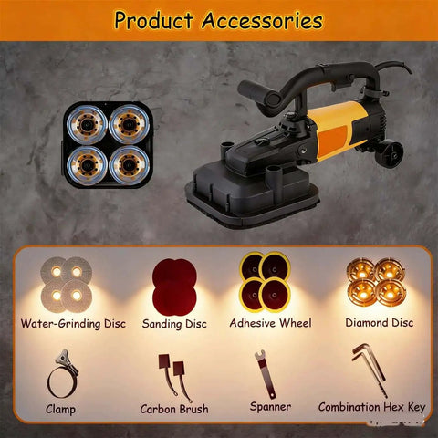Beast 3800W Concrete Floor Grinder With Six Speed Planetary Polisher for Concrete Surfaces and Drywall Sander accessories