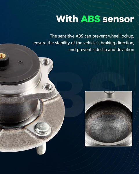Close-up of Rear Wheel Hub Bearing Assembly 512394 For Mitsubishi Lancer 2008-2015, Outlander 2011-2012, with ABS sensor.