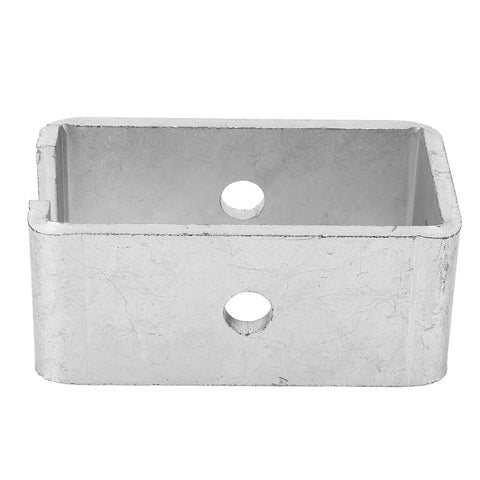 Front view of Heavy Duty Track Hanger Bracket For Stainless Steel Channel Trolley Support And Intermediate Hanger Weatherproof Electric Galvanized Finish Built To Last Ideal For Sliding Doors Wardrobes Industrial Pulleys And Heavy Machinery.