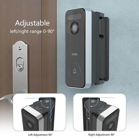 0 To 90 Degree Adjustable Video Doorbell Mount For AOSU Ultra Pro And SE Cameras Left Right Angle Plate Wedge Kit