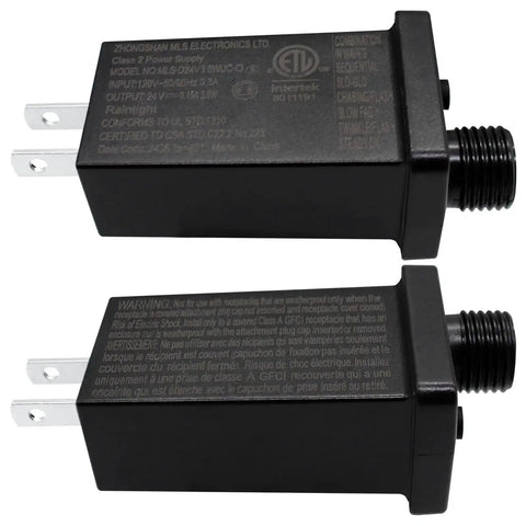 24V Low Voltage LED Transformer With 3.6W Output IP44 Waterproof LED Driver side view with US plug