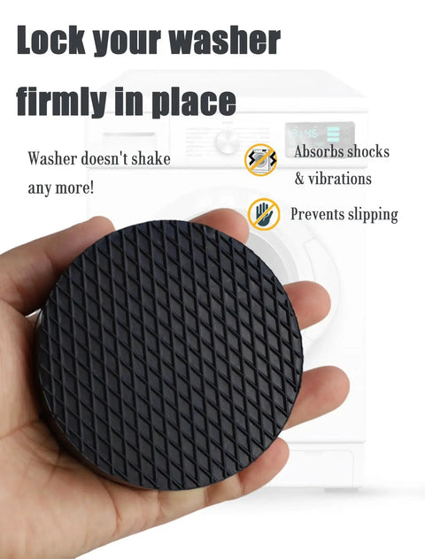 RUDUOMA round rubber anti-vibration pad, black, 4-pack, close-up view for washing machines