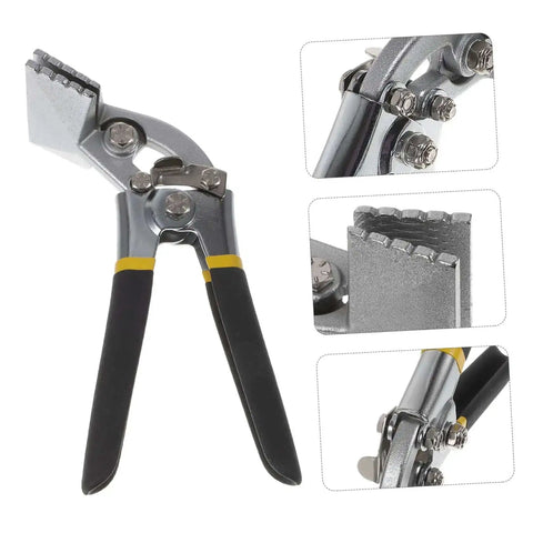 Manual Metal Bender Tool With Straight Jaw Hand Seamer Non Slip Grip for bending and flattening sheet metal in construction.