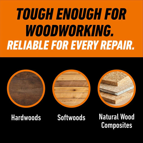 Wood Glue 8 Ounce Bottle Natural Wood Color Indoor and Outdoor Water Resistant Bond for various wood types and repairs.