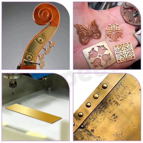 Premium Brass Shim Stock Kit For DIY Crafters, 10 Pieces Of 0.004 Inch Thick Brass Strips, 6 Inches Long By 1 Inch Wide in use