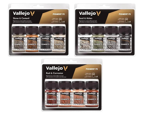 Rust And Corrosion Effect Pigment FX Set For Models And Dioramas, Natural Earth And Synthetic Pigments In Four Bottles Of 35 Milliliters