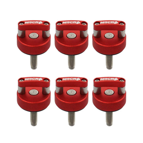 Red Beefy Billet Aluminum Hard Top Quick Removal Fastener Thumb Screw Integrated D Ring for Jeep Wrangler JK JL Gladiator JT
