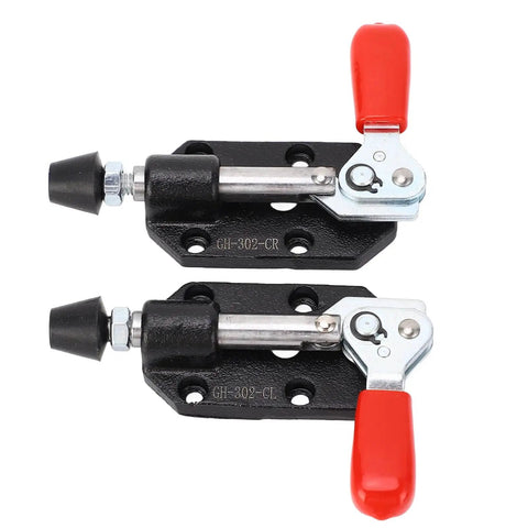 Two Pack Push Pull Toggle Clamp Set, Adjustable 20mm Quick Release Clamp For Woodworking Jigs And Fixtures, Pocket Hole Jigs, Welding And CNC, Durable Cast Iron Construction With Ergonomic Plastic Handle For Your Woodshop