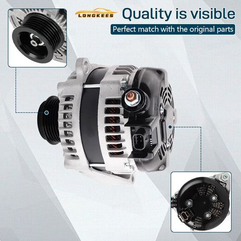 Beefy 12V 130A High Output Alternator Replacement For Nissan Murano 2009 To 2014 Quest 2011 To 2017 Altima Maxima Saturn Aura