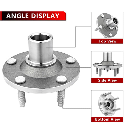 Front Wheel Hub And Bearing Assembly For Ford Escape 2001 To 2012, Mazda Tribute 2001 To 2011, And Mercury Mariner 2005 To 2011, 5 Lug Hub Replacement, Plug And Play, OE Quality, Ready To Install, angle views